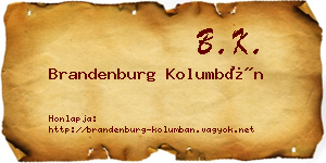 Brandenburg Kolumbán névjegykártya